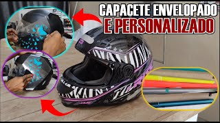 CAPACETE ENVELOPADO PROTEGIDO E PERSONALIZADO RESULTADO INCRIVEL [upl. by Burnie]