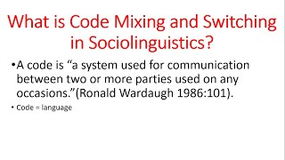 What is Code Mixing and Switching in Sociolinguistics  Types  In Urdu and Hindi  Crash Course [upl. by Ellohcin208]