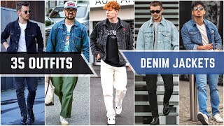 35 Denim Jackets Outfit Ideas For Fall 2023  Mens Fashion [upl. by Lauder]