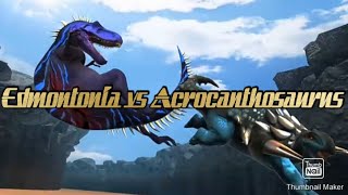 Edmontonia vs Acrocanthosaurus with health bars Birthday special [upl. by Surtemed]