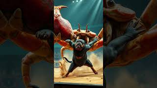 🐾 Rottweiler vs Giant Crab Monster 🦀 shorts pets rottweiler wrestling [upl. by Pierpont]