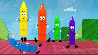 Five Little Crayons Jumping On The Bed  More Kids Learning Videos By Crayons Nursery Rhymes [upl. by Henning218]