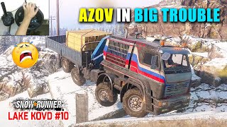 AZOV 64131 GOT IN BIG TROUBLE 😱 SNOWRUNNER DLC  LAKE KOVD MAP PART 10 [upl. by Weatherby]