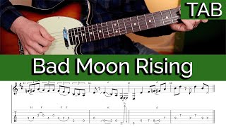 Bad Moon Rising  CCR Guitar Tab Creedence Clearwater Revival [upl. by Yelssew]