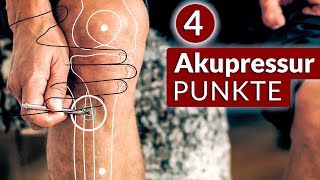 KNIESCHMERZEN lindern amp auflösen  4 Akupressurpunkte als Hilfe Selbstbehandlung [upl. by Ahsahs]