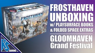 Unboxing  Frosthaven w Play Surface Books  Cephalofair Games [upl. by Etnauj]