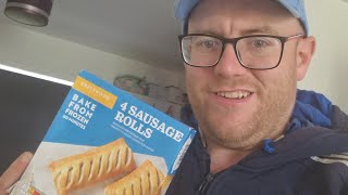 Reviewing KNOCK OFF Greggs SAUSAGE ROLLS from ALDIS sausage greggs youtube youtuber fypシ [upl. by Einahets]