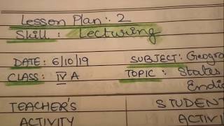 Lecturing skill Bed Micro Teaching Lesson Plans Social Science Geography sample plan [upl. by Carny]