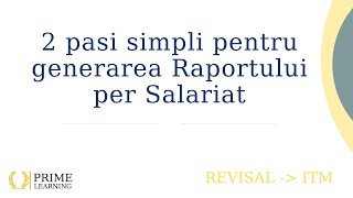 Revisal  Generare Raport per Salariat și Generare Registru Salariați [upl. by Asemaj35]