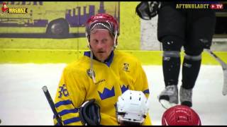 Peter Forsberg gets in disguise and fools Swedish veteran mens team [upl. by Ecnarwal]