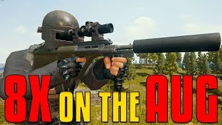 8x Scope on the AUG  PUBG [upl. by Nospmoht]