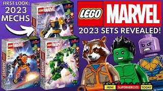 FIRST LOOK 2023 LEGO Marvel MECHS  Rocket Raccoon Thanos and Hulk [upl. by Jorrie]