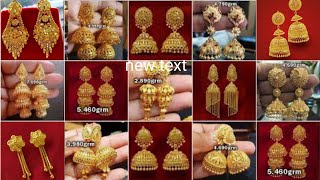 Unique Gold stud earrings designs  Sunar kaner dul collection  Jhumka  Blue stone jewellery [upl. by Hanley]