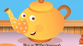 Im A Little Teapot with lyrics  Nursery Rhymes by EFlashApps [upl. by Kenwee]