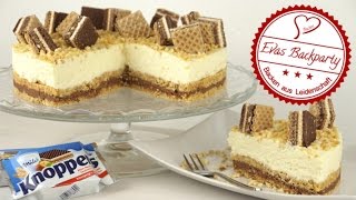 Knoppers  Torte  ohne Backen  knusprig  nussig  schokoladig  Backen mit Evas Backparty [upl. by Littlejohn]