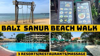 Bali Sanur Beach walk Mercure to Puri Santrian 2024 [upl. by Ednalrym]