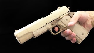 How to make a Cardboard Colt m1911 that shoot with shell ejection  Part 4 Grip [upl. by Nangatrad]