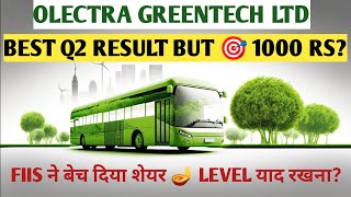 Olectra Greentech Ltd  BEST Q2 RESULT BUY TARGET 1000 RS  FIIS SOLD STAKE [upl. by Pattin]