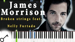 James Morrison  Broken strings feat Nelly Furtado Piano Tutorial Synthesia  passkeypiano [upl. by Beesley]