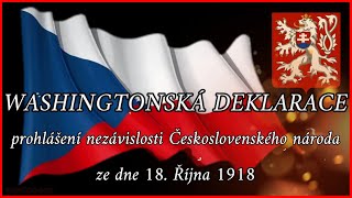 Washingtonská deklarace  prohlášení nezávislosti Československého národa 18 října 1918 warlocorn [upl. by Gregorius]