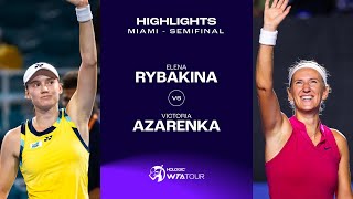 Elena Rybakina vs Victoria Azarenka  2024 Miami Semifinal  WTA Match Highllghts [upl. by Ayiak541]