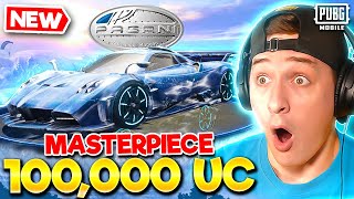 MAXED 100000 UC PAGANI GLACIER MASTERPIECE SPEED DRIFT  PUBG MOBILE [upl. by Blaseio]