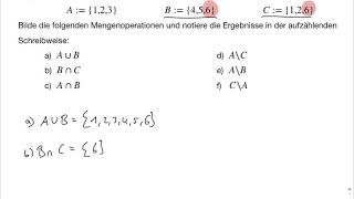Mengenlehre Aufgaben mit Lösungen [upl. by Ahsinor]