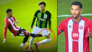 Mason Holgate Horrible Leg Breaking Tackle on Mitoma 😡😱  Holgate red card vs Brighton  VAR [upl. by Dlanod174]