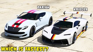 GTA 5  BENEFACTOR KRIEGER vs OCELOT PARIAH  Which is Fastest [upl. by Calvano85]