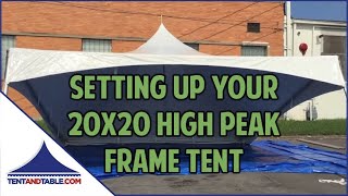 20 x 20 High Peak Frame Tent Setup Instructions  20x20 Tent Setup amp Assembly [upl. by Uda]