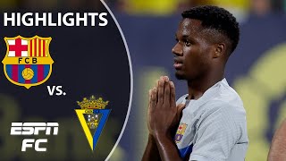 FC Barcelona vs Cadiz  LaLiga Highlights  ESPN FC [upl. by Heinrick]