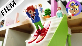 Film Playmobil en français  Julian fait du ski dans les escaliers  Doitil aller à lhôpital [upl. by Hocker]