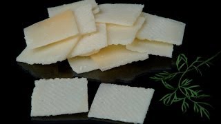 FOODLOGISTIK  parmesan cheese slicing 35x35x1 mm slices [upl. by Ahsienak]