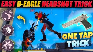 Best Easy Desert Eagle Headshot Trick  One Tap Trick Free Fire 3 Finger Super Movement Custom Hud [upl. by Myrtie]