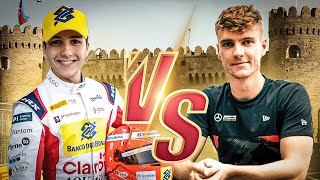 Enzo Fittipaldi vs Jarno Opmeer F2 Baku INSANE BATTLE [upl. by Onil]