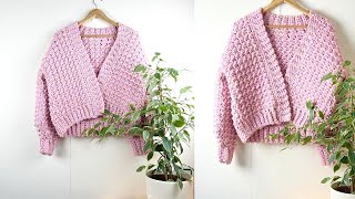 Crochet Bomber Cardigan Tutorial [upl. by Ranson]