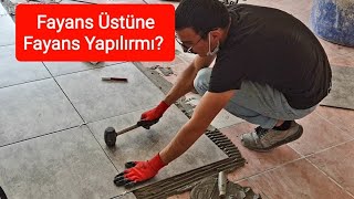 Fayans üstüne Fayans nasıl yapılır🤔 how to lay tiles on tiles🤔 [upl. by Aes]