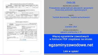 Egzamin zawodowy praktyczny z 01 EKA05 czerwiec 2021 [upl. by Edahsalof]