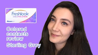 Colored Contacts HONEST REVIEW Freshlook Colorblends Sterling Grey on Brown Eyes [upl. by Alekal473]