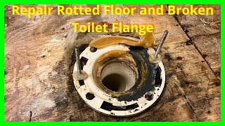 Rotted Bathroom Floor section Repair and Toilet Flange Replacement [upl. by Evelinn40]