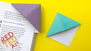 Easy Origami Bookmark Corner  How to make a Corner Bookmark DIY [upl. by Annahs171]