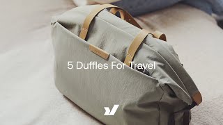 5 Duffles For Travel  Bellroy Weekender Peak Design Travel Duffel Patagonia Pakt amp Boundary [upl. by Nihhi175]