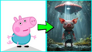 PEPPA PIG Characters as ALIENS  All Characters [upl. by Rudman714]