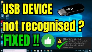 FIX quotUSB Device Not Recognisedquot in Windows 1011 Updated  7 Best Solutions [upl. by Ellatsyrc337]