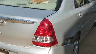 Toyota Etios 2014 model bumper repair plastic welding and full paint [upl. by Ymarej]