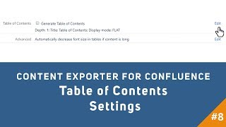 Content Exporter for Confluence  Table of Contents Settings [upl. by Jepson241]