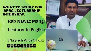 What to Study for SPSC Lectureship interview BotanypsychologyStatisticsEnglishSindhi [upl. by Myca336]