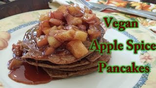 Vegan Apple Spice Pancakes with apple topping [upl. by Ahsilem]