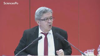 Privé de conférence à Lille Mélenchon sexprime à Sciences Po Paris  AFP [upl. by Bashemath673]