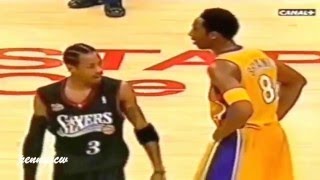 Allen Iverson amp Kobe Bryant Trash Talking in NBA Finals 2001 Derek Fisher has hair [upl. by Arlena]